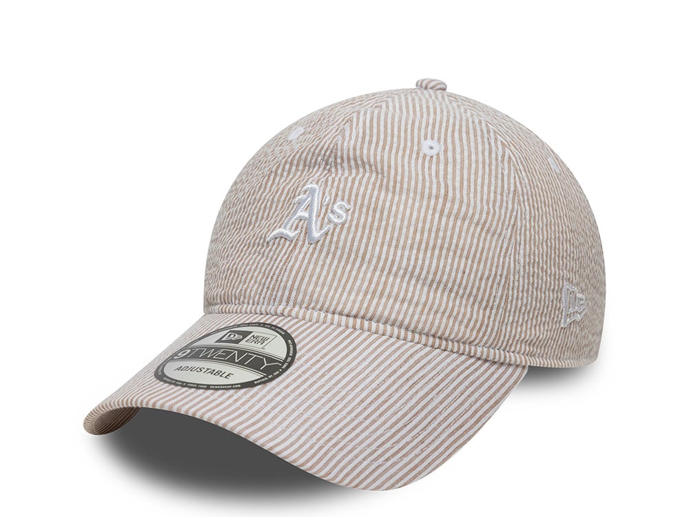 New Era Oakland Athletics Seersucker Stone 9Twenty Strapback Hat