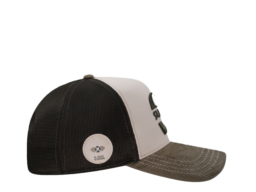 Capslab Superman World Beige Trucker Snapback Hat