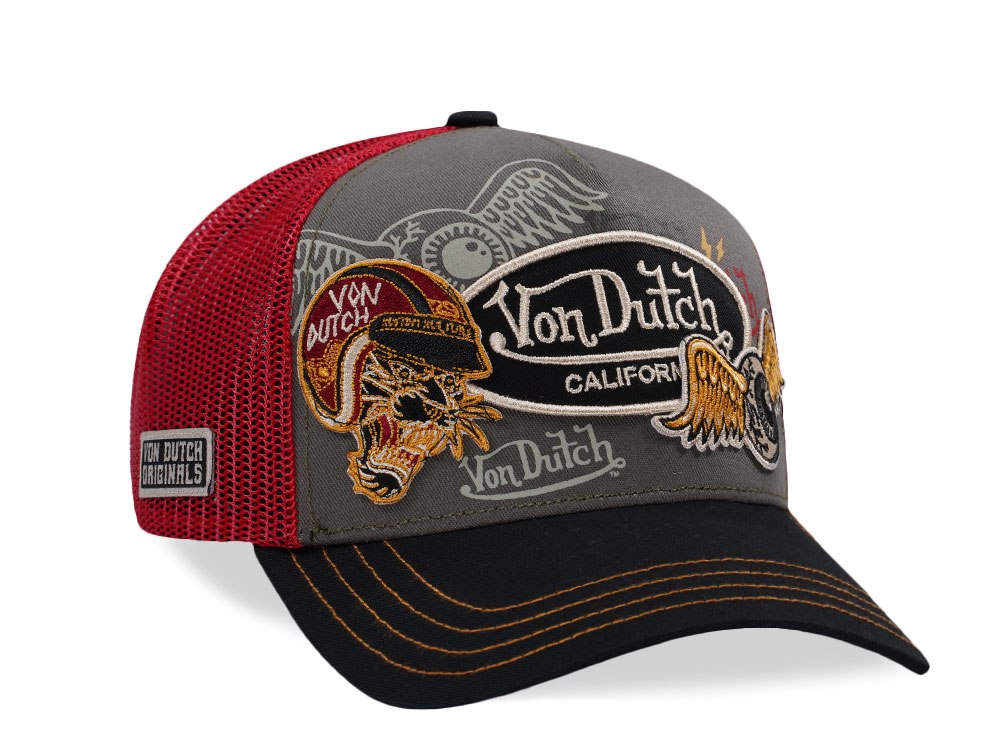 Von Dutch Twill Multi Patch Trucker Snapback Hat