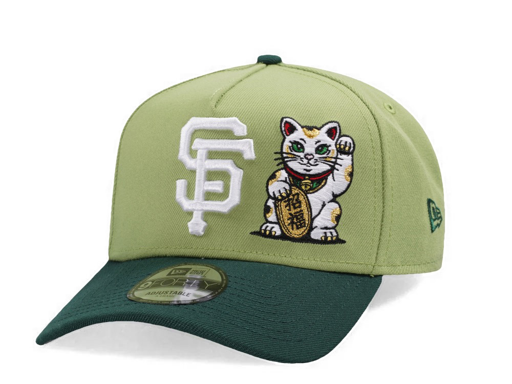 New Era San Francisco Giants Japan Lucky Cat Matcha Two Tone Edition 9Forty A Frame Snapback Hat