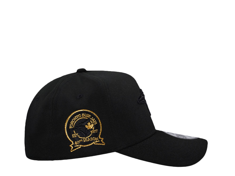 New Era Toronto Blue Jays 40th Season Black Gold 9Forty A Frame Snapback Hat