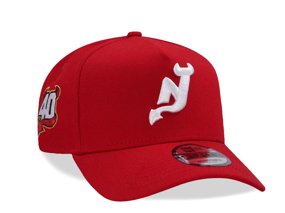 New Era New Jersey Devils 40th Anniversary Red Prime Edition 9Forty A Frame Snapback Hat