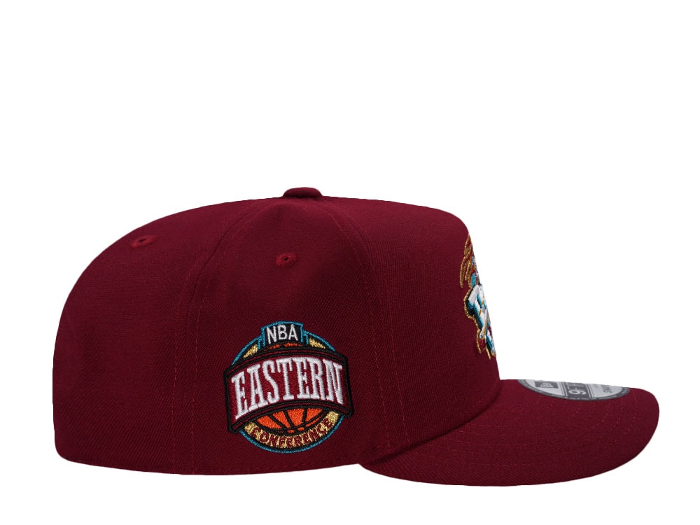 New Era Detroit Pistons NBA Eastern Conference Cardinal Red Prime Edition 9Fifty A Frame Snapback Hat