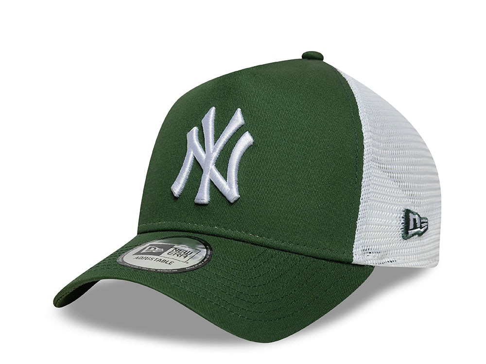 New Era New York Yankees League Essential Dark Green Edition 9Forty A Frame Trucker Snapback Hat