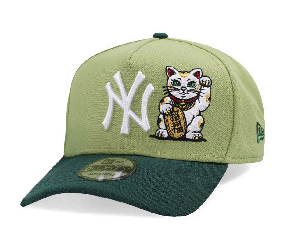 New Era New York Yankees Japan Lucky Cat Matcha Two Tone Edition 9Forty A Frame Snapback Hat