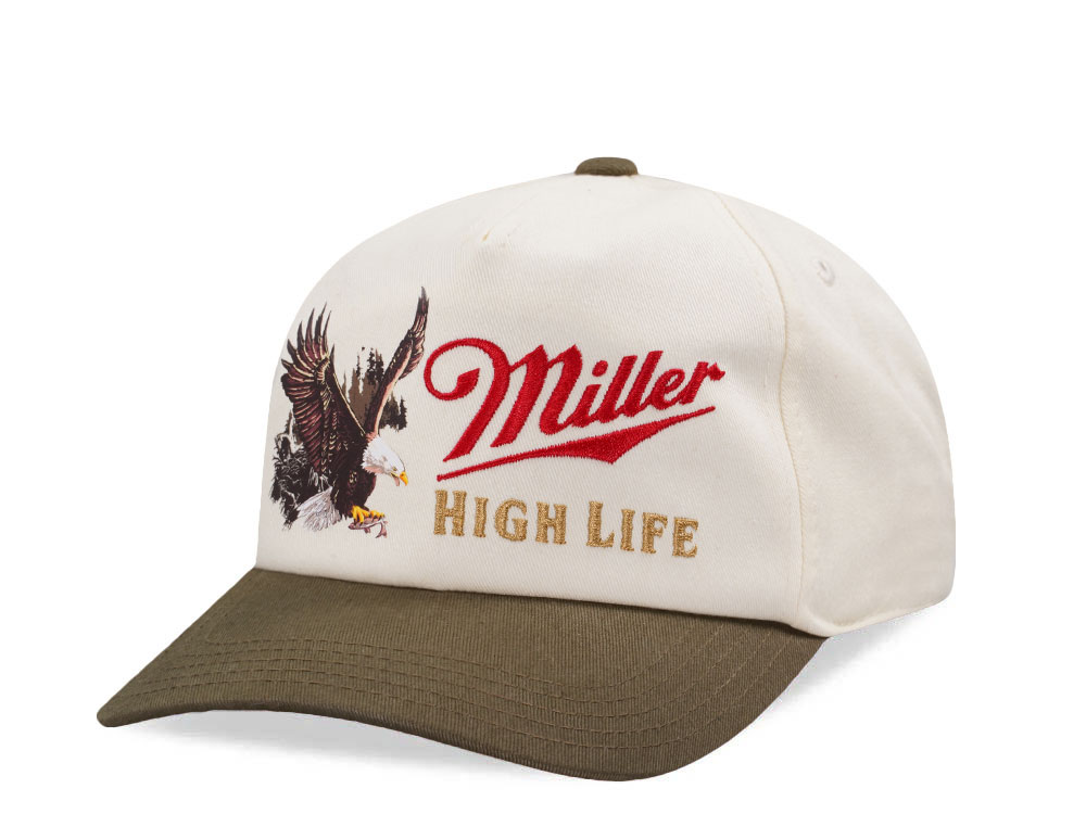 American Needle Miller High Life Eagle Roscoe Ivory Snapback Hat