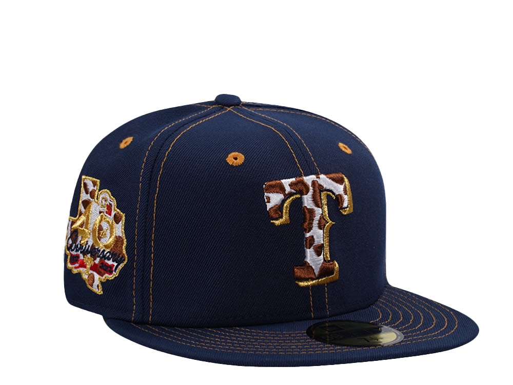 New Era Texas Rangers 40th Anniversary Ocean Blue Prime Edition 59Fifty Fitted Hat