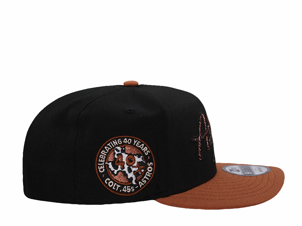 New Era Houston Astros 40th Anniversary Lasso Black Two Tone Edition 9Fifty A Frame Snapback Hat