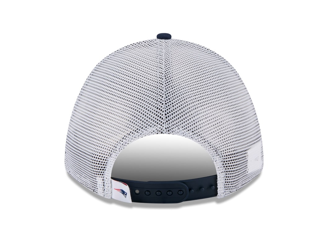 New Era New England Patriots Official Team Color Edition 9Forty M Crown A Frame Trucker Snapback Hat