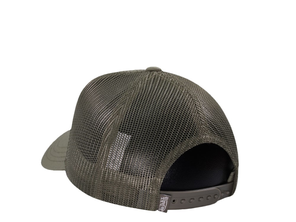Von Dutch Oval Patch Olive Trucker Snapback Hat