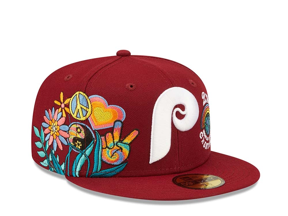 New Era Philadelphia Phillies 2x World Series Champions - Maroon Groovy Edition 59Fifty Fitted Hat