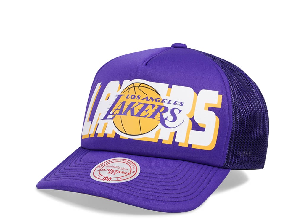 Mitchell & Ness Los Angeles Lakers Purple Billboard Trucker Snapback Hat