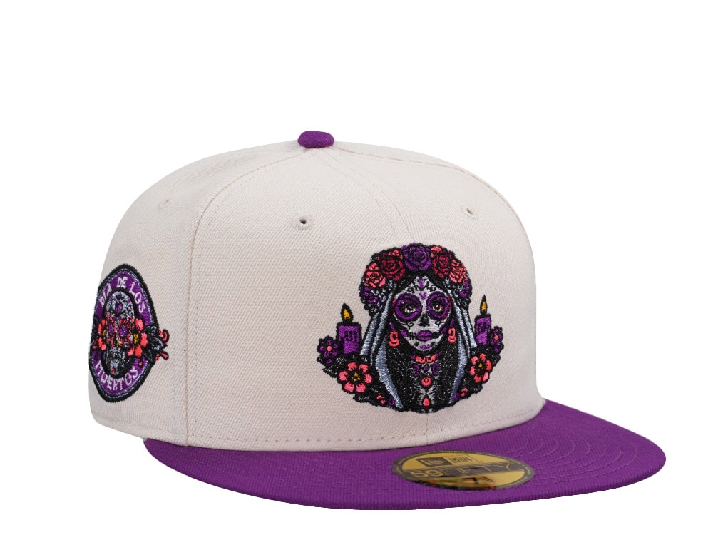 New Era Topperzstore Muertos Lady Light Cream Two Tone Edition 59Fifty Fitted Hat