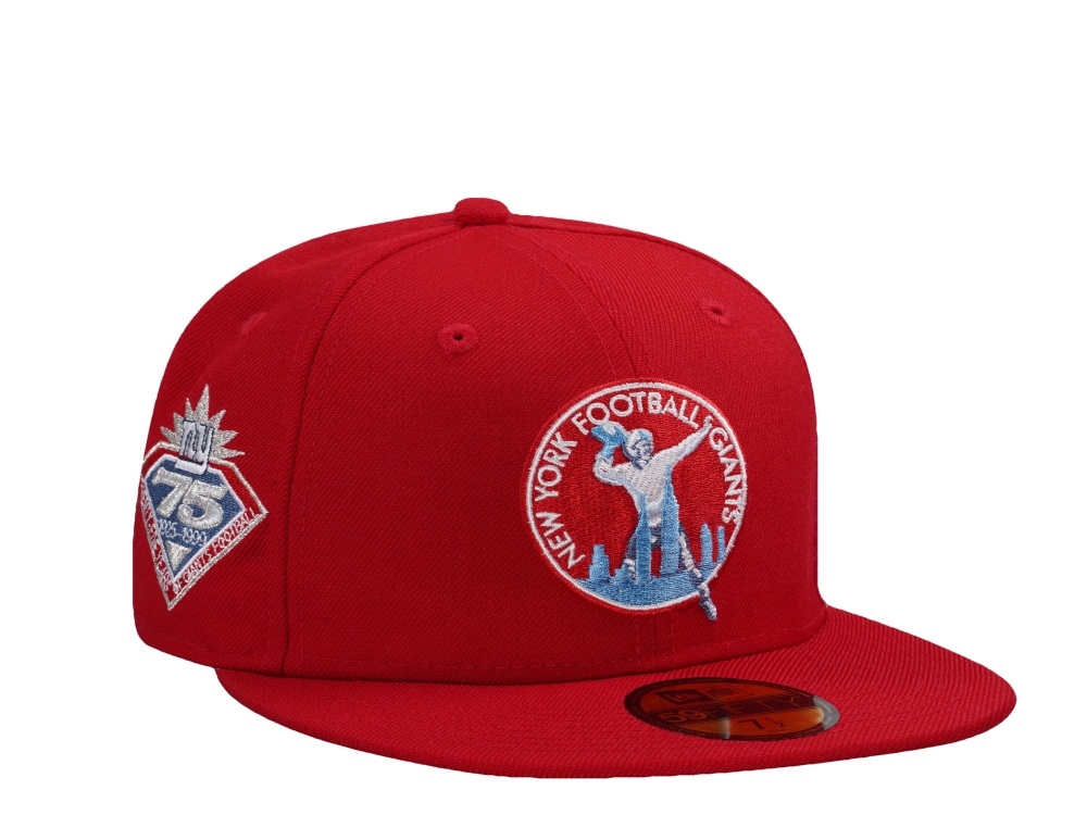 New Era New York Giants 75th Anniversary Wool Scarlet Throwback Edition 59Fifty Fitted Hat