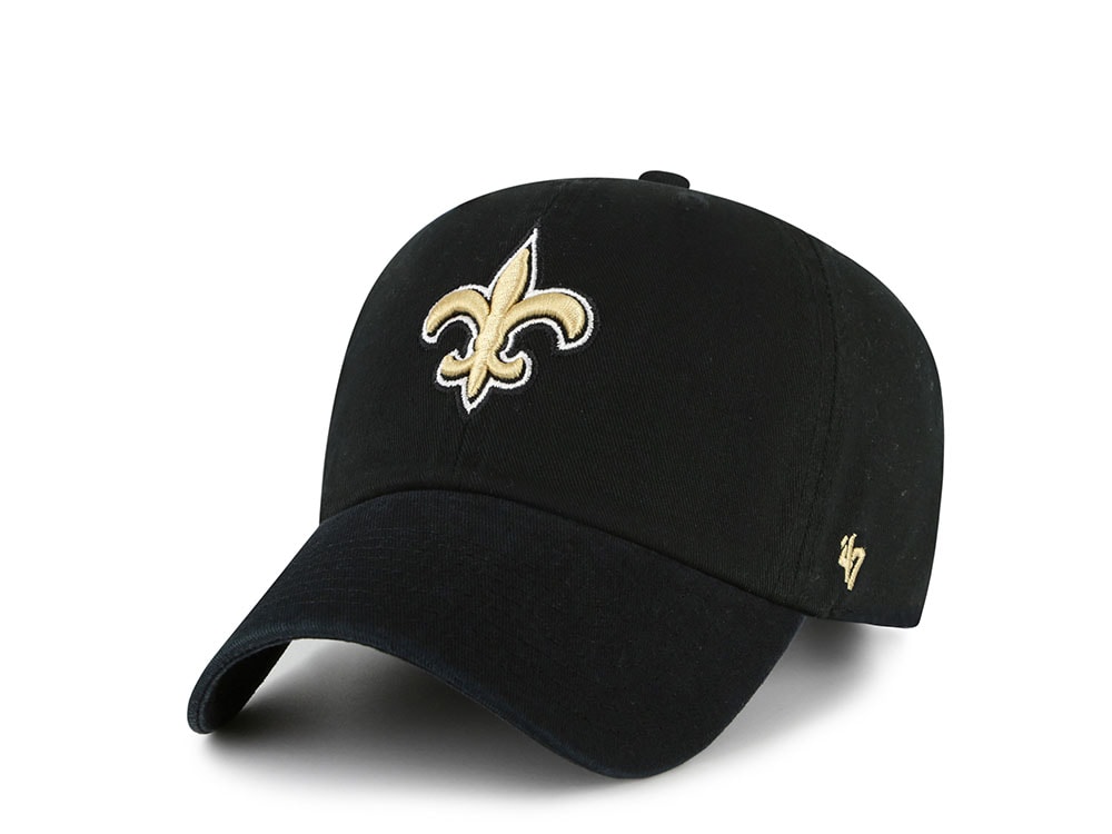 47Brand New Orleans Saints Black Classic Edition Clean Up Strapback Hat