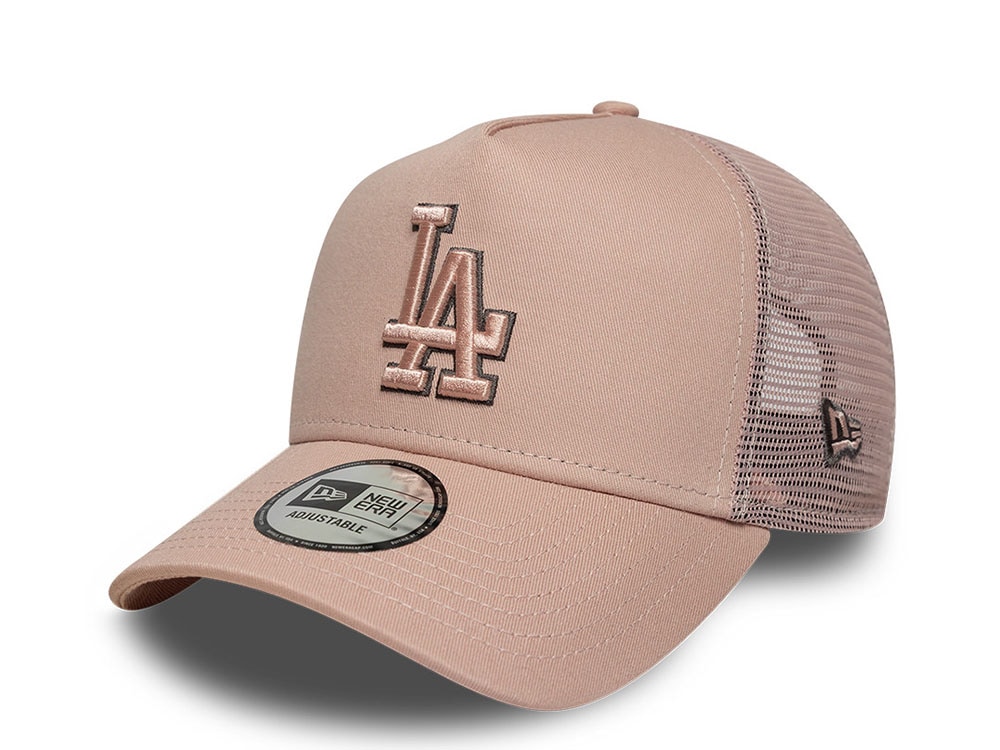 New Era Los Angeles Dodgers Outline Pink Prime Edition 9Forty A Frame Trucker Snapback Hat