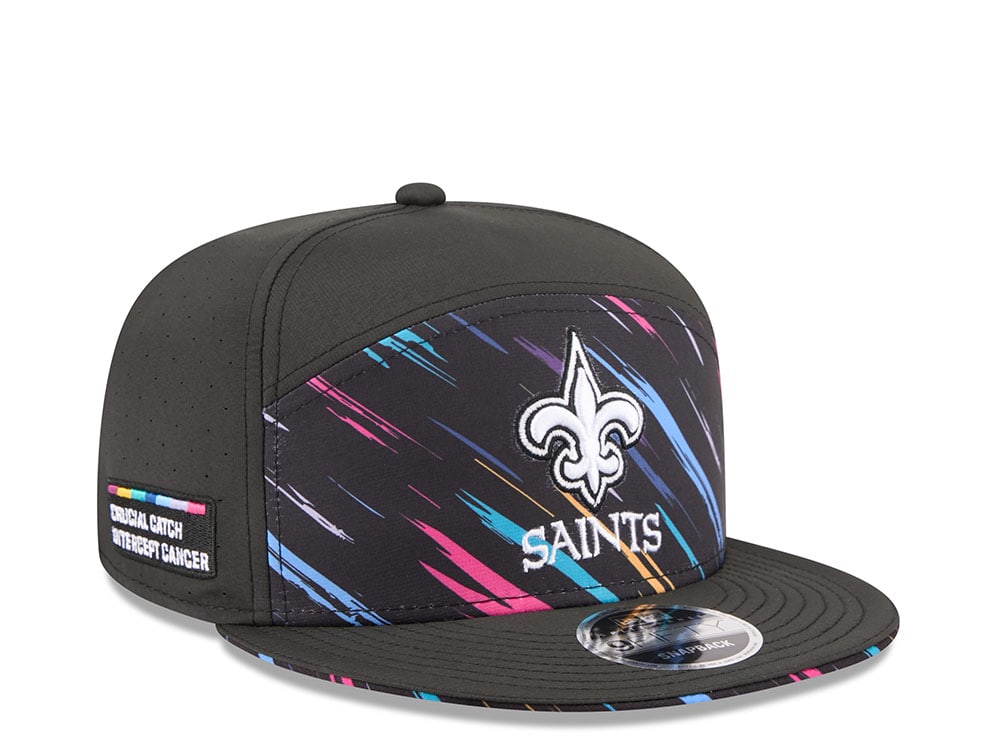 New Era New Orleans Saints Crucial Catch 2026 Black Edition 9Fifty Split Panel Snapback Hat