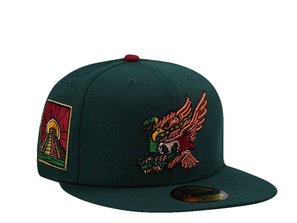 New Era Mexico Eagle Temple Dark Green Prime Edition 59Fifty Fitted Hat