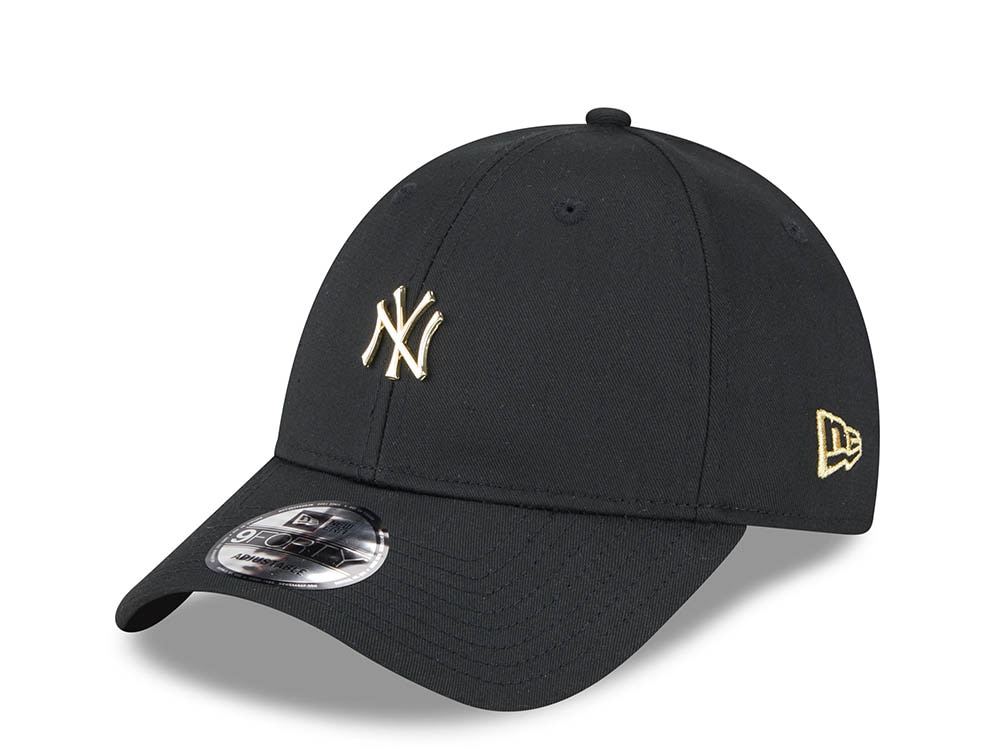 New Era New York Yankees Pin Black 9Forty Strapback Hat