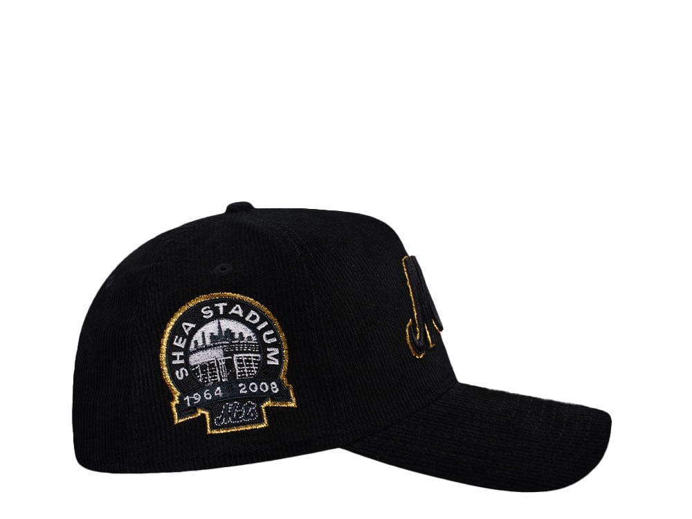 New Era New York Mets Shea Stadium Black Corduroy Edition 9Forty A Frame Snapback Hat