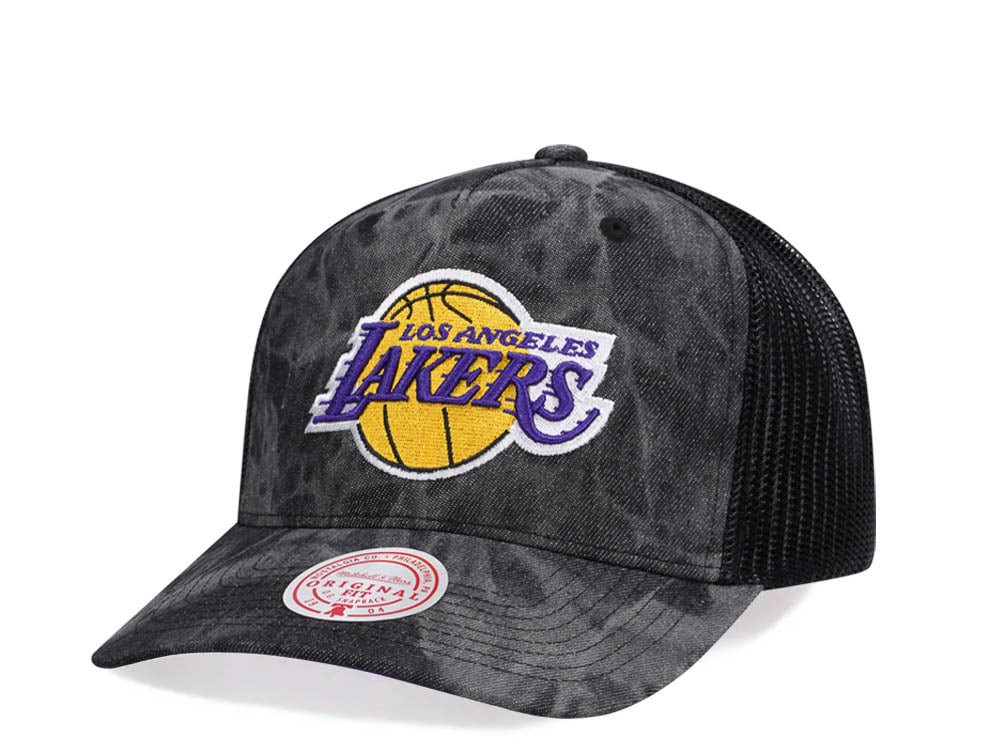 Mitchell & Ness Los Angeles Lakers Burnt Ends Black Trucker Snapback Hat