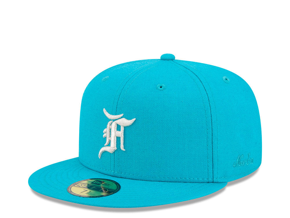 New Era Miami Marlins Fear of God Teal Essentials Classic Edition 59Fifty Fitted Hat
