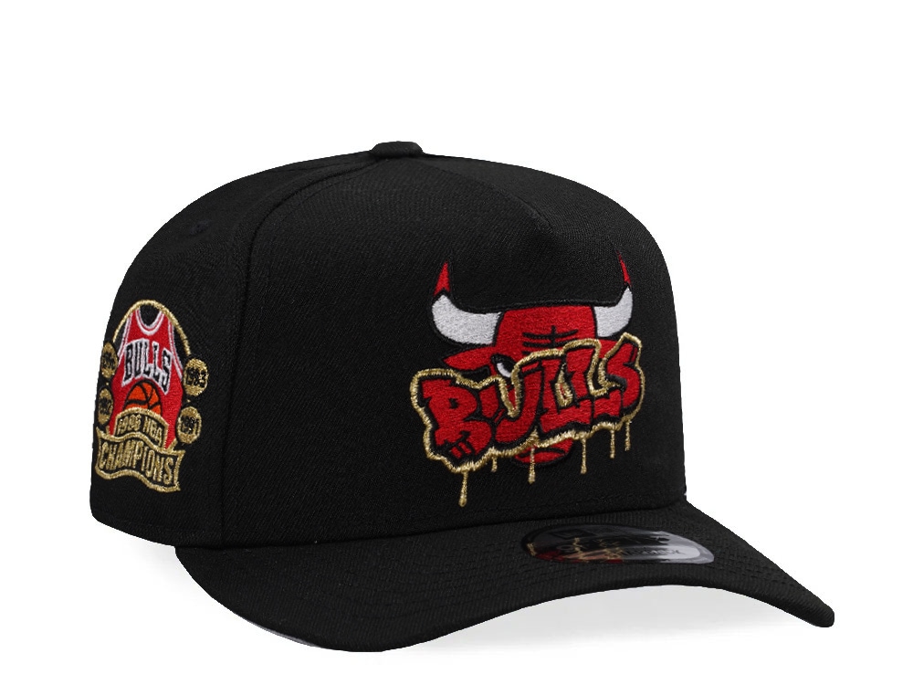 New Era Chicago Bulls Champions 1996 Black Prime Edition 9Fifty A Frame Snapback Hat