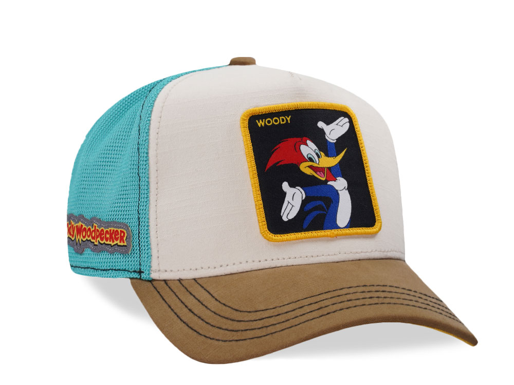 Capslab Woody Woodpecker Beige Trucker Snapback Hat