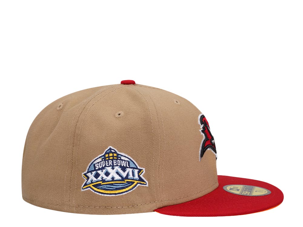 New Era Tampa Bay Buccaneers Super Bowl XXXVII Khaki Two Tone Edition 59Fifty Fitted Hat
