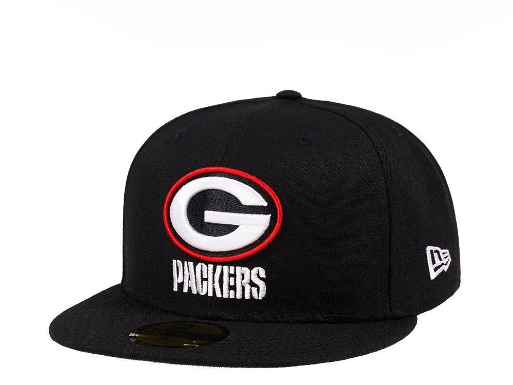 New Era Green Bay Packers Black Crimson Collection 59Fifty Fitted Hat