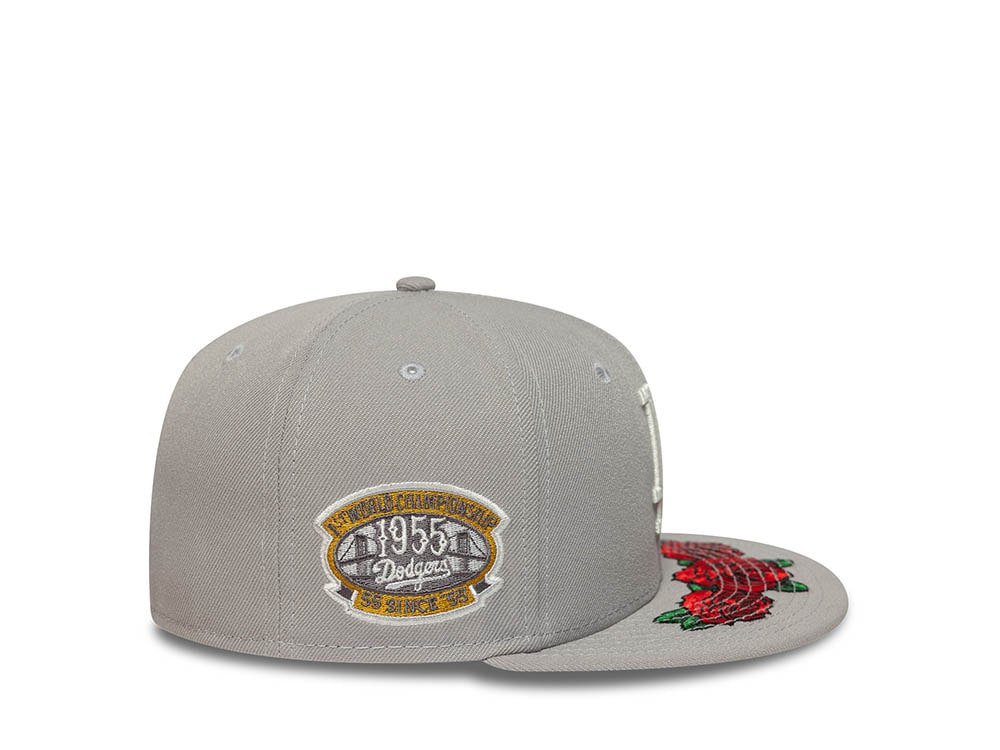 New Era Los Angeles Dodgers World Championship 1955 Floral Gray Prime Edition 59Fifty Fitted Hat