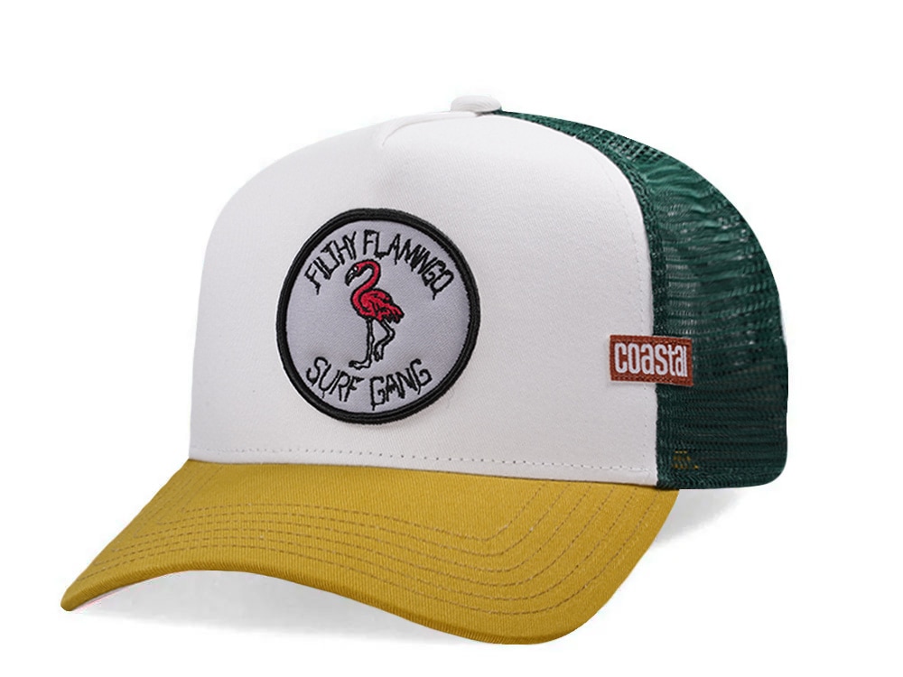 Djinns HFT Filthy Flamingo Surf Gang White Coastal Edition Trucker Snapback Hat