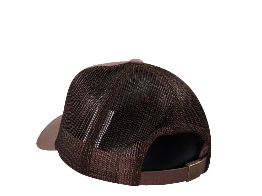 Von Dutch Oval Patch Brown Trucker Strapback Hat