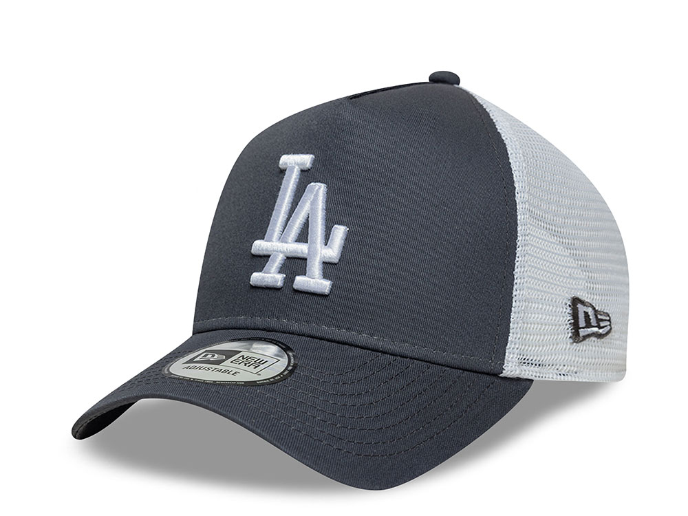 New Era Los Angeles Dodgers League Essential Gray Edition 9Forty A Frame Trucker Snapback Hat