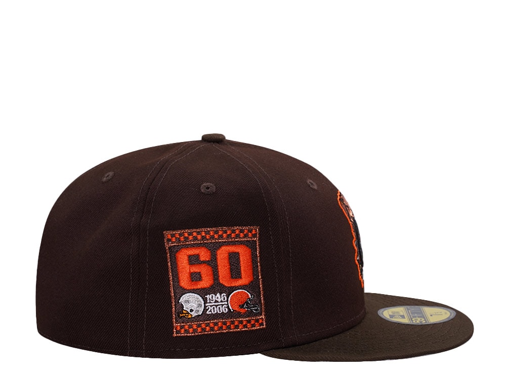 New Era Cleveland Browns 60th Anniversary Burnt Wood Two Tone Edition 59Fifty Fitted Hat