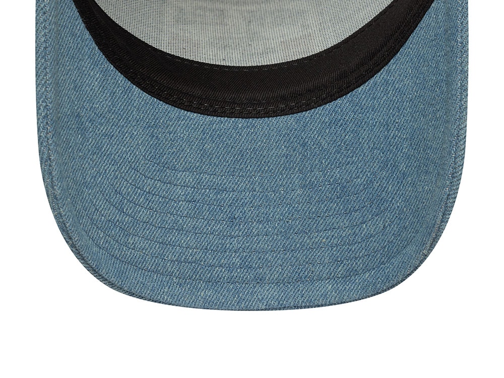 New Era Denim Patch Sky Blue 9Forty A Frame Trucker Snapback Hat