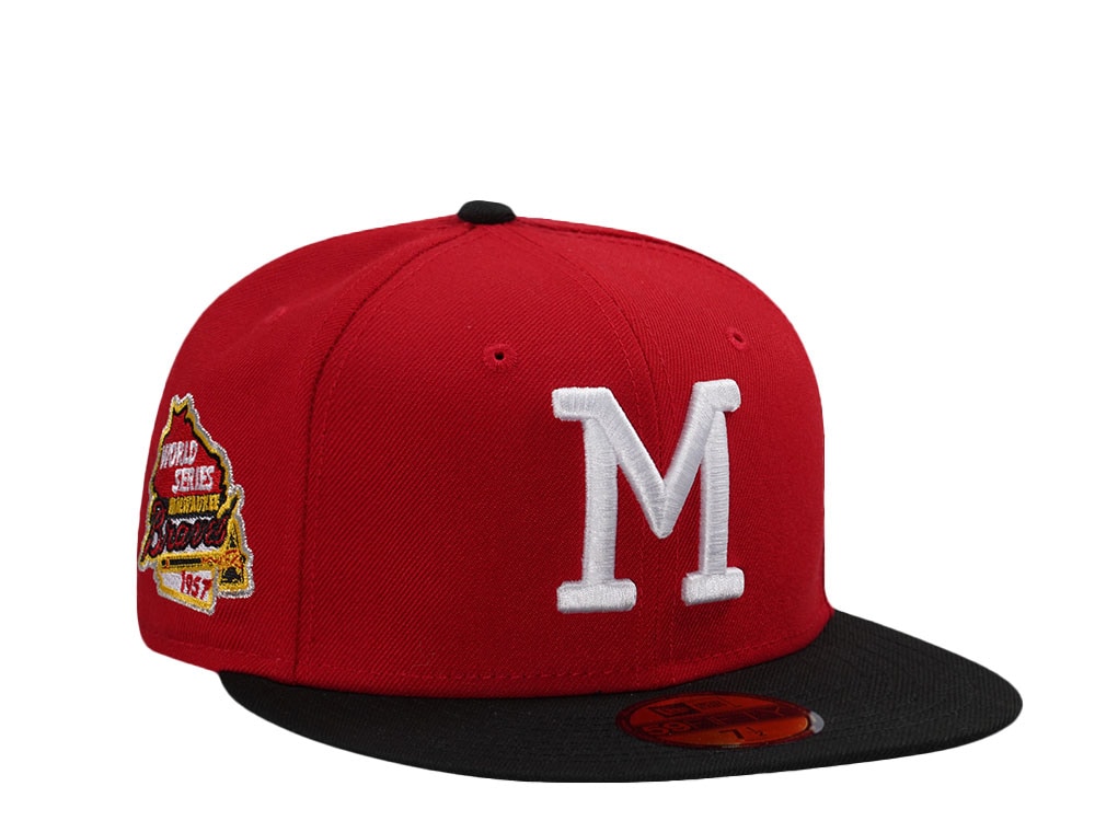 New Era Milwaukee Braves World Series 1957 Red Two Tone Edition 59Fifty Fitted Hat