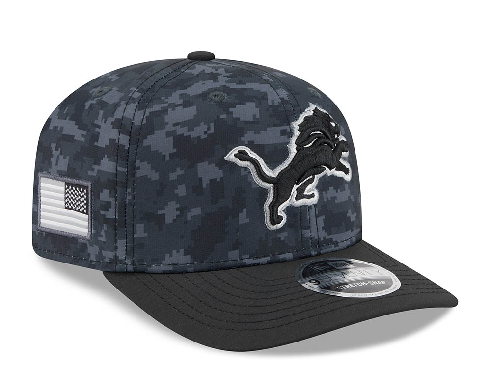 New Era Detroit Lions NFL Salute to Service 2026 Digi Camo Black 9Seventy Stretch Snapback Hat