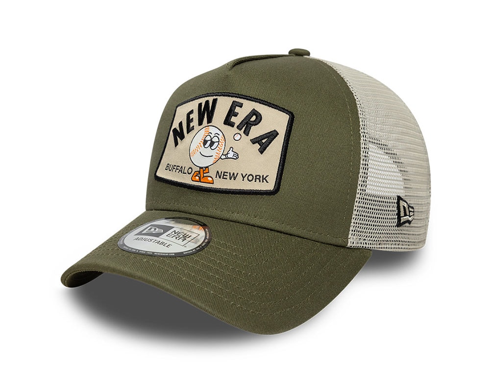New Era Summer Patch Olive Edition 9Forty A Frame Trucker Snapback Hat