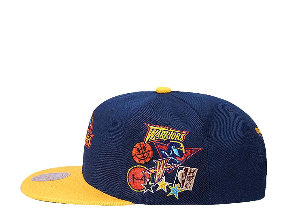 Mitchell & Ness Golden State Warriors Patch Overload Hardwood Classic Snapback Hat