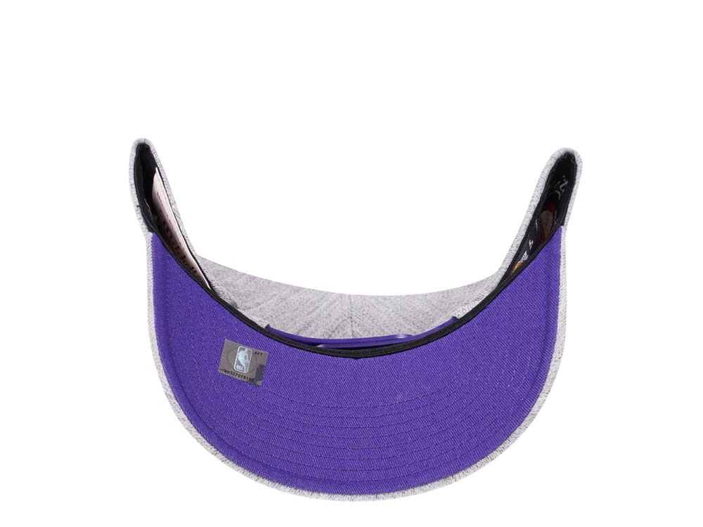 Mitchell & Ness Los Angeles Lakers Heather Gray Red Line Flex Snapback Hat