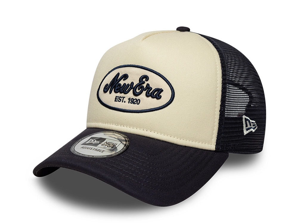 New Era Oval Foam Patch Stone Edition 9Forty A Frame Trucker Snapback Hat