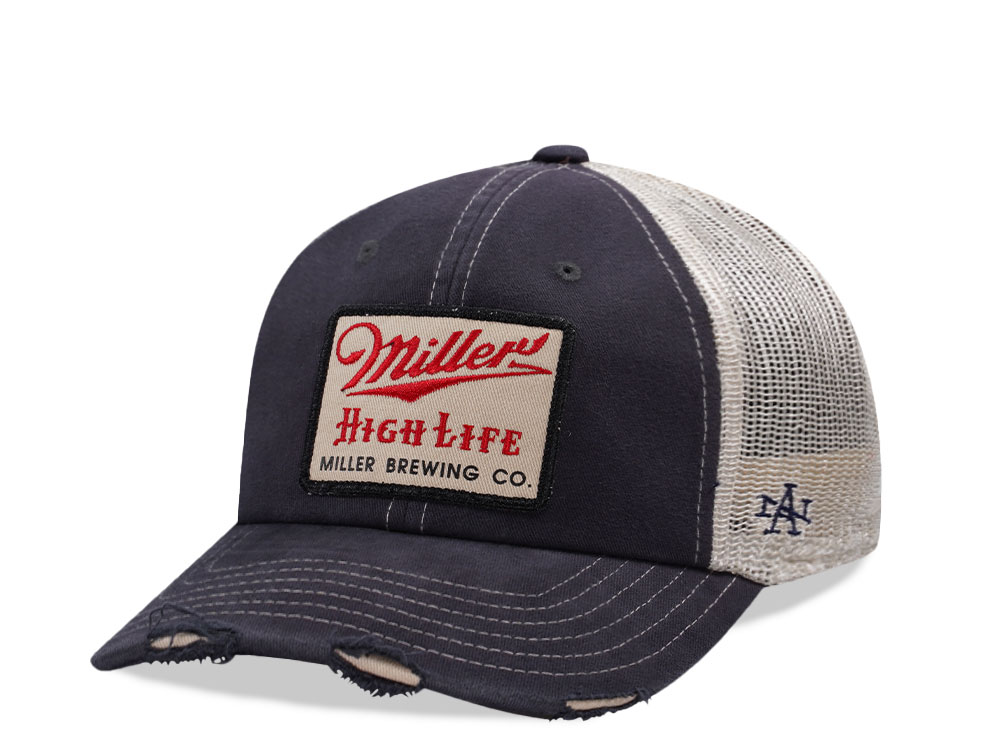 American Needle Miller High Life Navy Orville Edition Trucker Snapback Hat