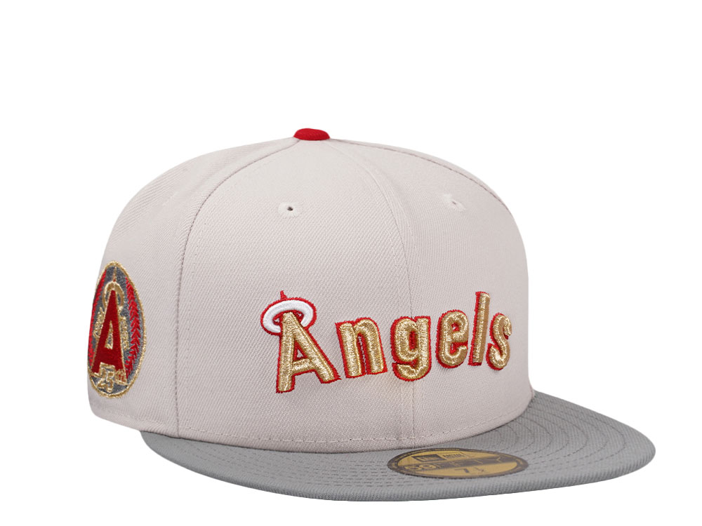 New Era Anaheim Angels 25th Anniversary Stone Gold Two Tone Edition 59Fifty Fitted Hat