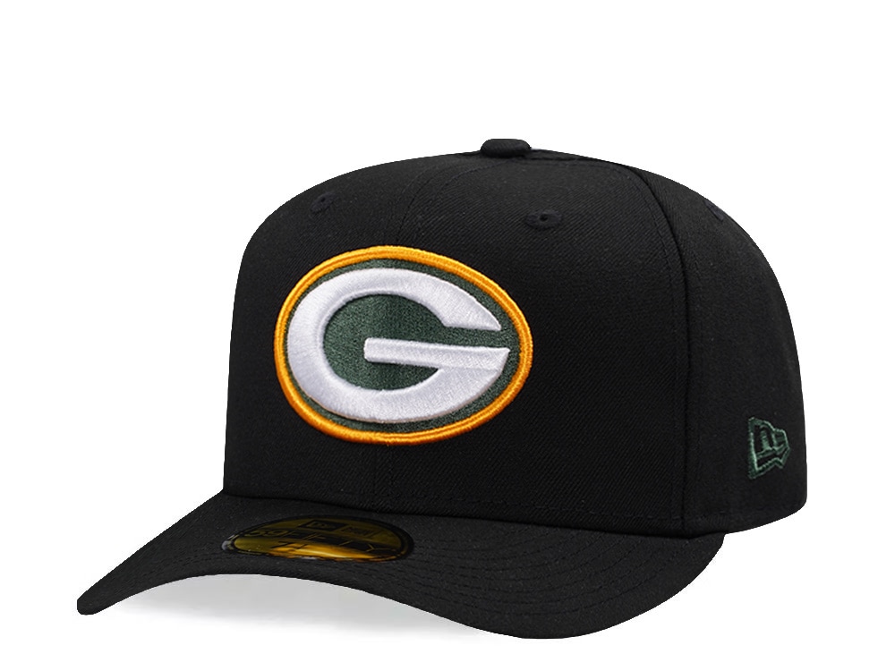 New Era Green Bay Packers Black Prime Edition Pre Curved 59Fifty Fitted Hat