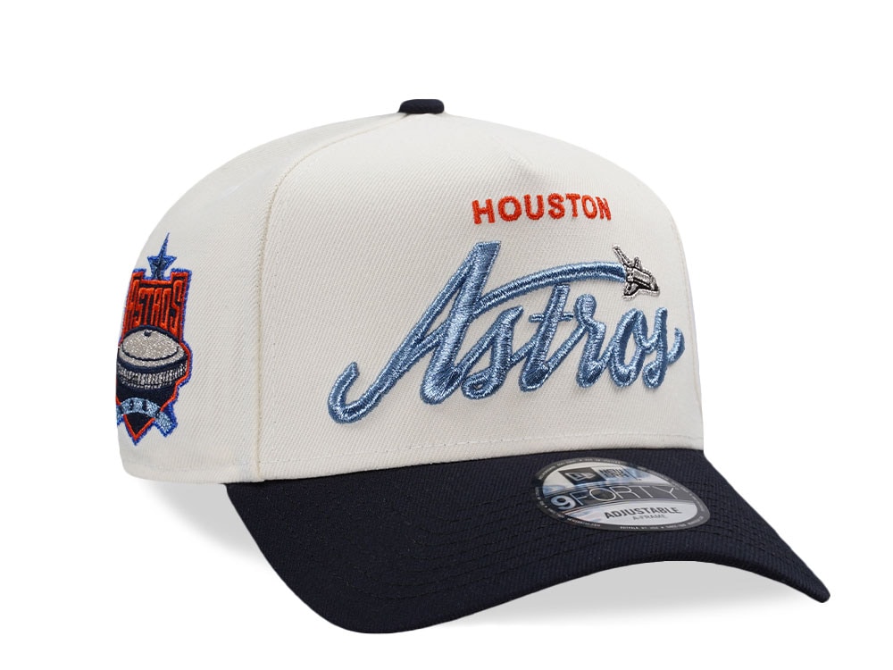 New Era Houston Astros Metallic Script Chrome Two Tone Edition 9Forty A Frame Snapback Hat