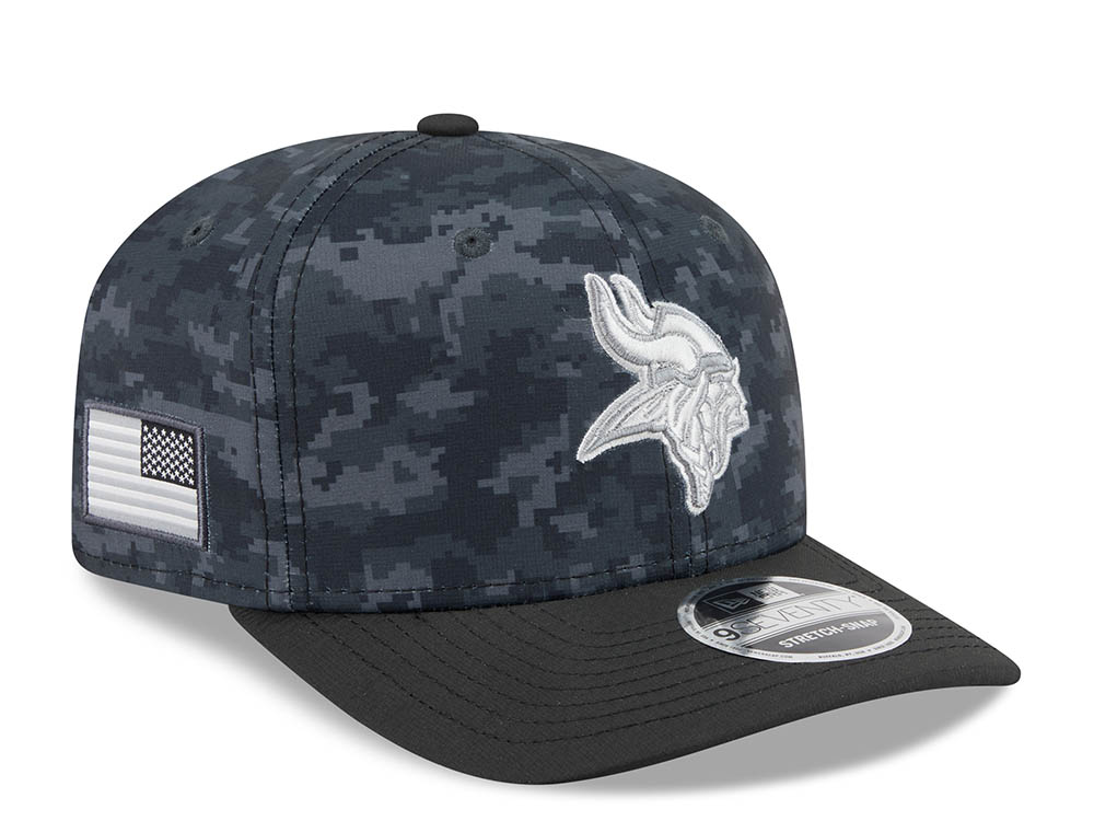 New Era Minnesota Vikings NFL Salute to Service 2026 Digi Camo Black 9Seventy Stretch Snapback Hat