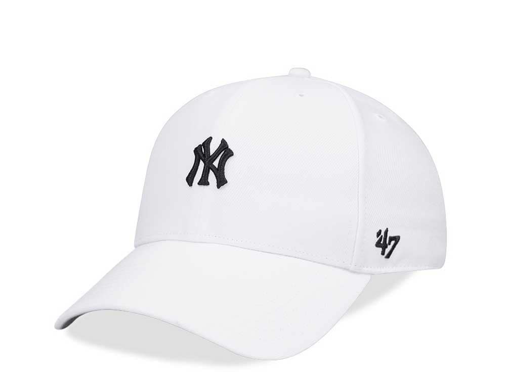 47Brand New York Yankees White Base Runner MVP Snapback Hat