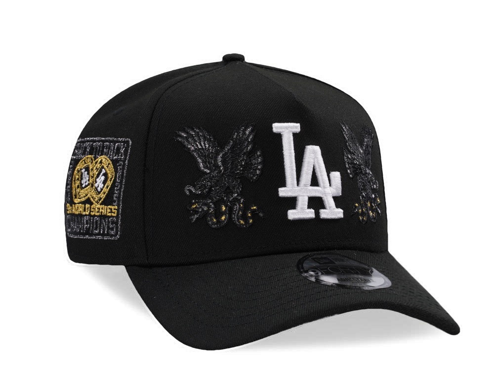 New Era Los Angeles Dodgers Back to Back Champions Eagle Black Prime Edition 9Forty A Frame Snapback Hat