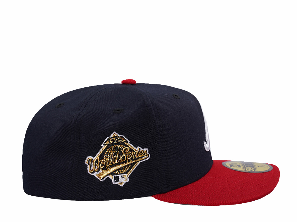 New Era Atlanta Braves World Series 1995 Navy Two Tone Edition Pre Curved 59Fifty Fitted Hat